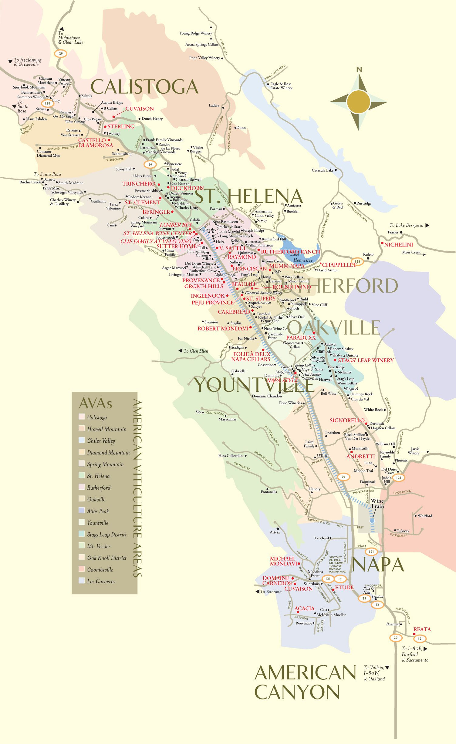 Printable Napa Winery Map Printable Maps 