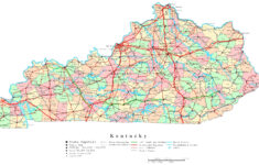 Printable Political Map Of Kentucky Poster 20 X 30 20 Inch By 30 Inch