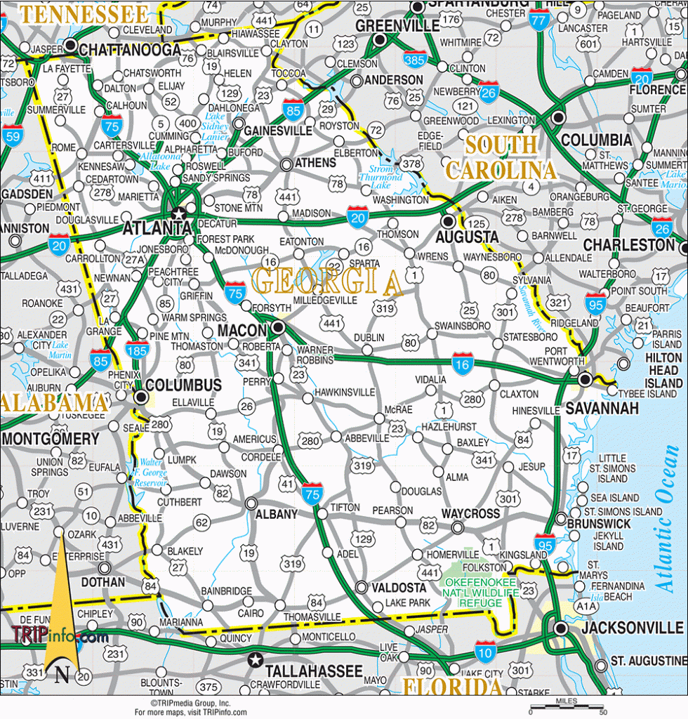 Printable Road Map Of Georgia Usa Printable US Maps