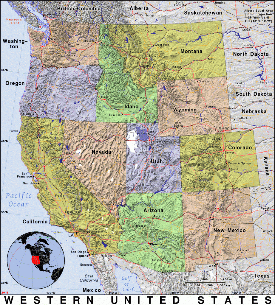 Printable Road Map Of Western Us Printable Maps