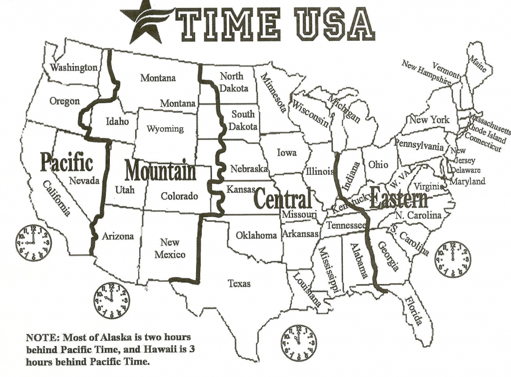 Printable Time Zone Map For Kids Printable Maps