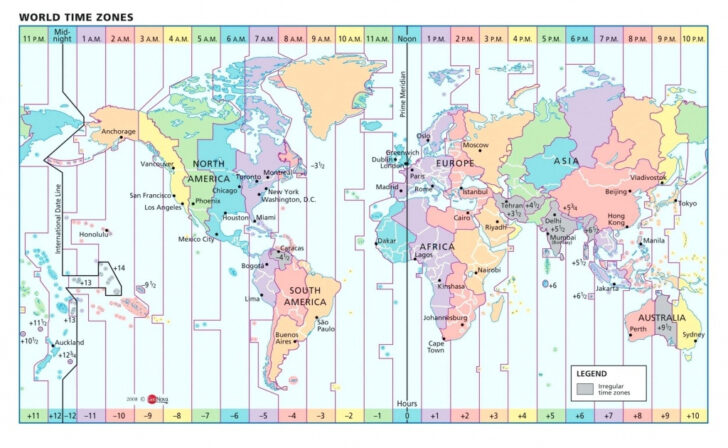 Time Zones Map For Kids Printable