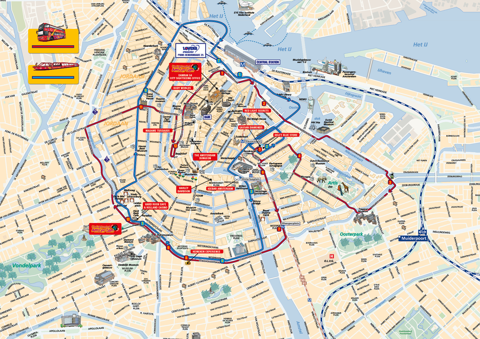 Printable Tourist Map Of Amsterdam Printable Maps