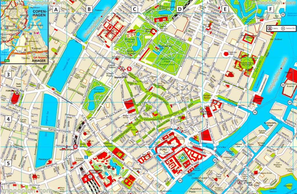 Printable Tourist Map Of Copenhagen Printable Maps