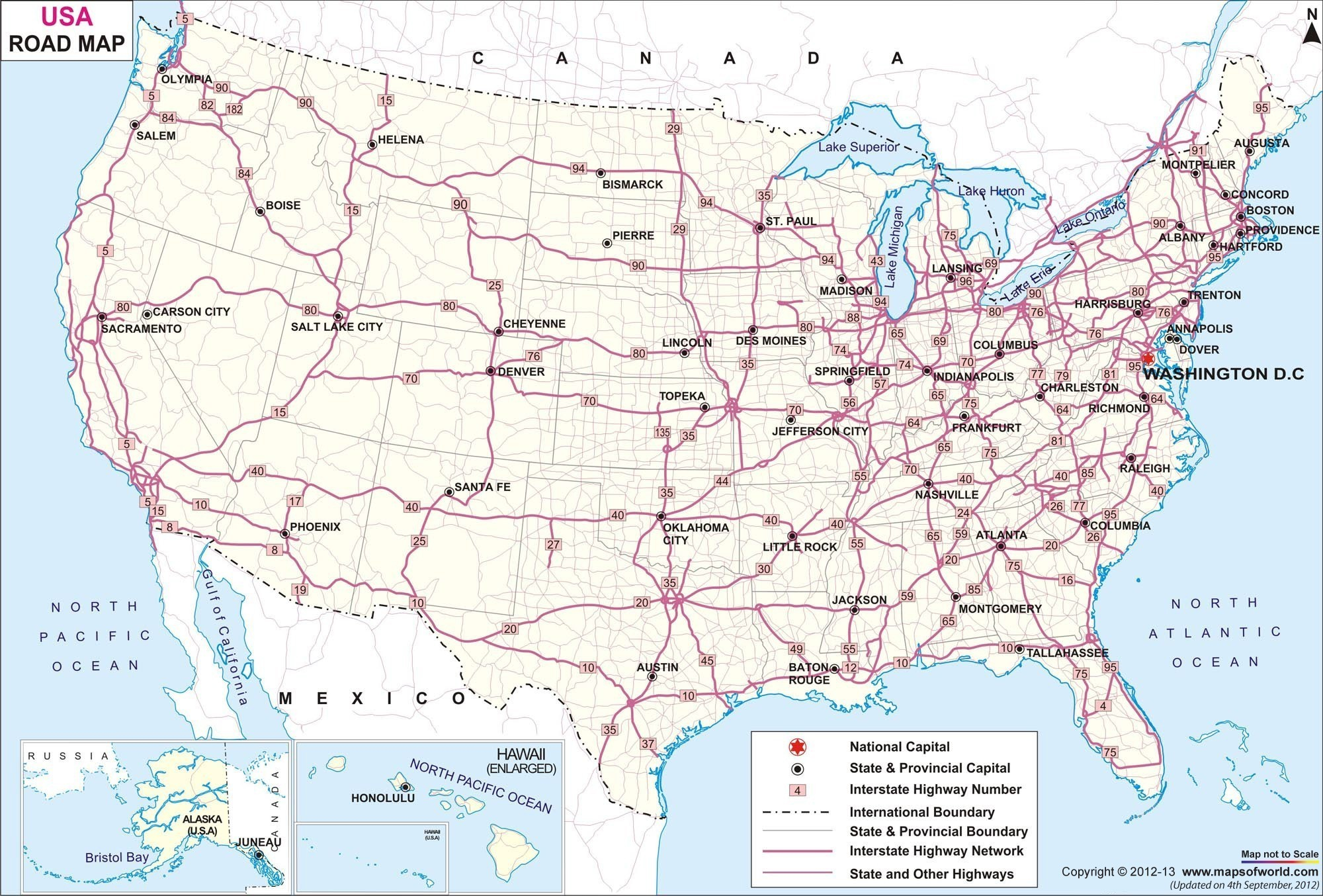 Printable Us Road Map Printable Maps