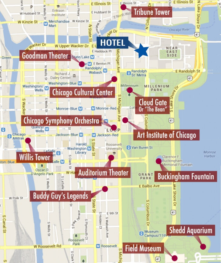 Printable Walking Map Of Downtown Chicago