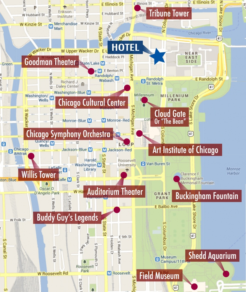 Printable Walking Map Of Downtown Chicago Printable Maps Adams