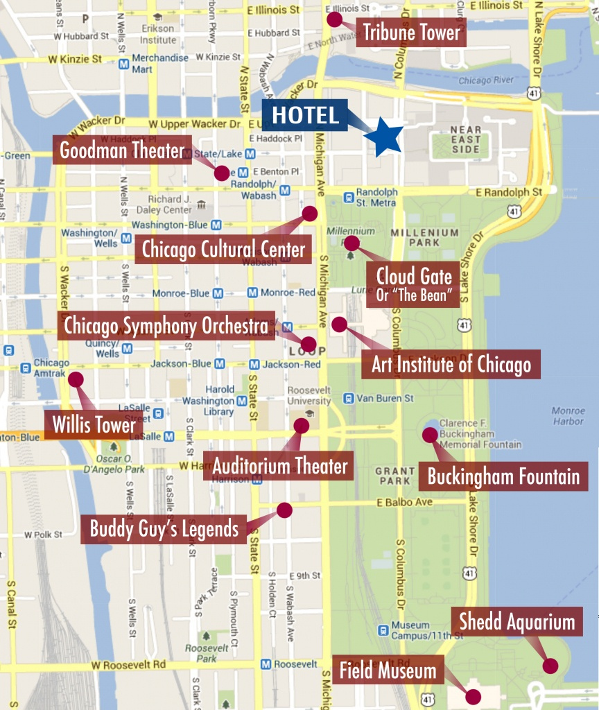 Printable Walking Map Of Downtown Chicago Printable Maps