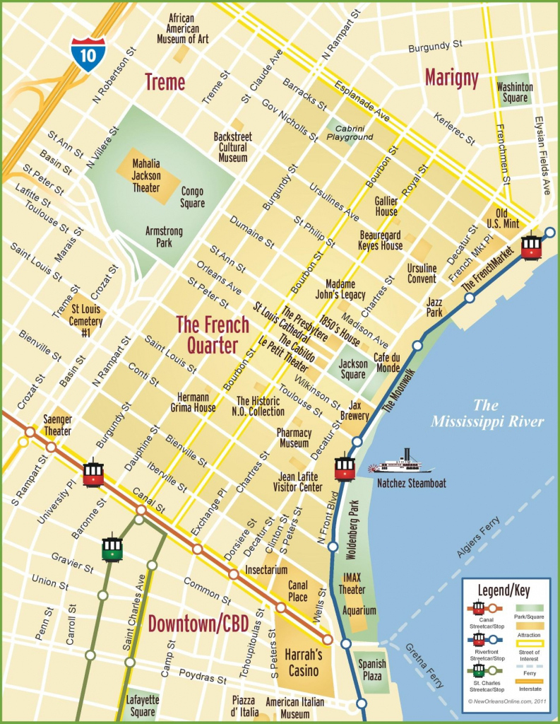 Printable Walking Map Of New Orleans Printable Maps