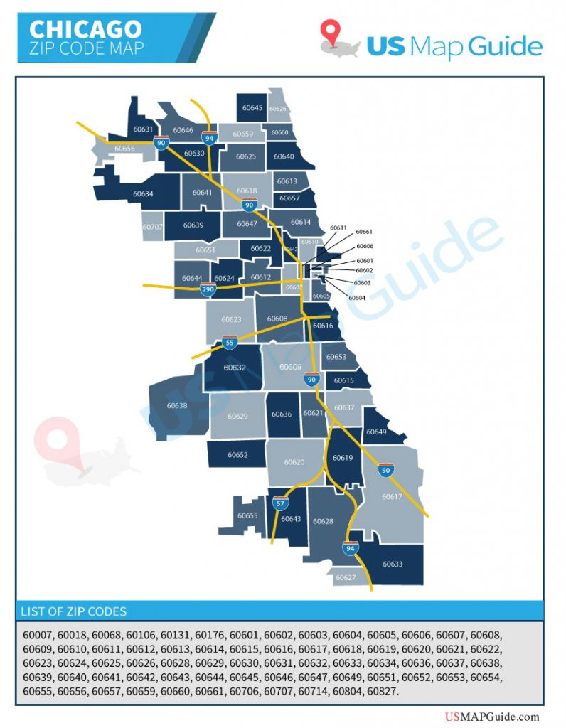 Printable Zip Code Maps Free Download Inside Chicago Zip Code Map 
