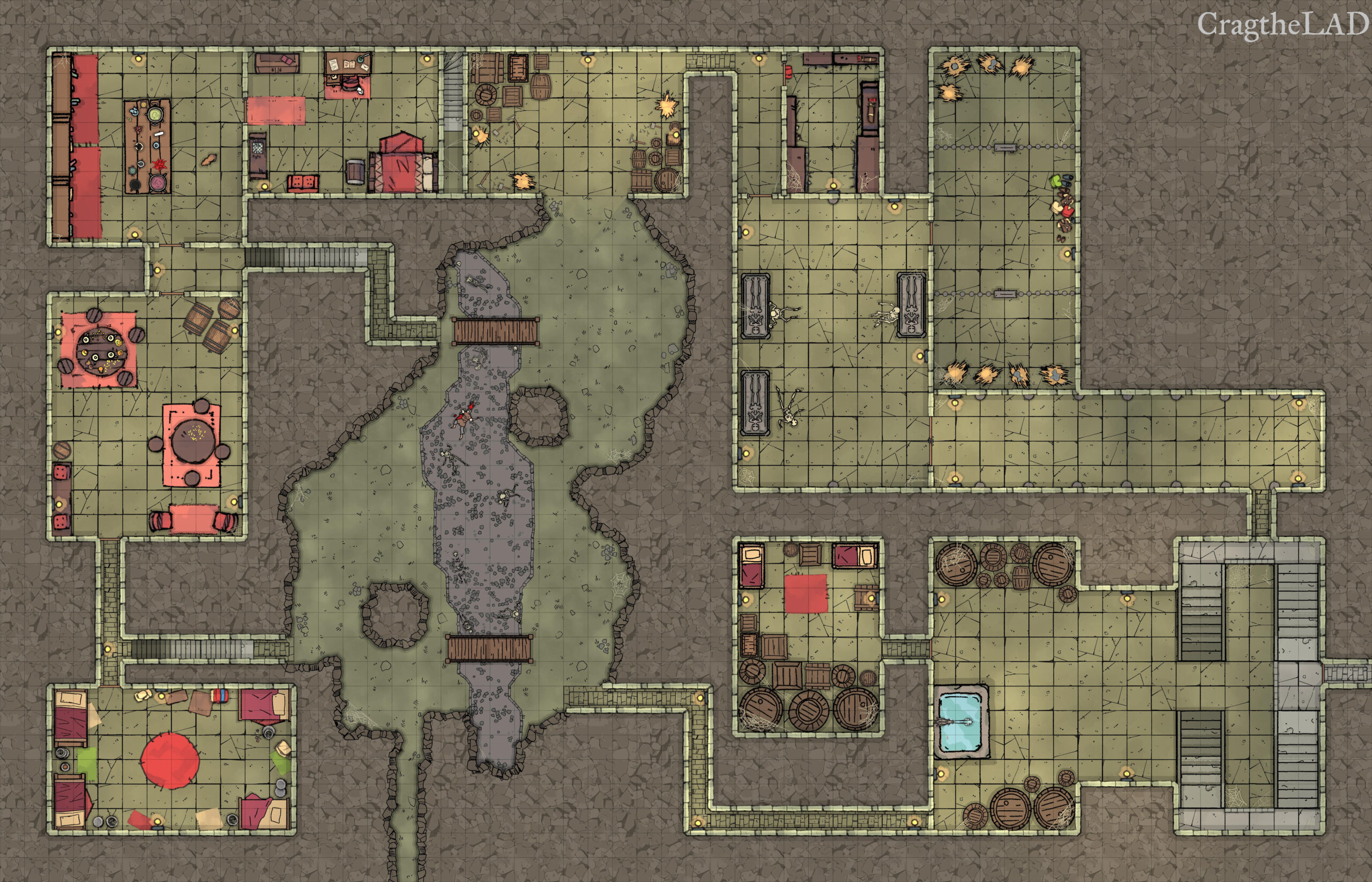 Redbrand Hideout Map Lost Mine Of Phandelver Battlemaps