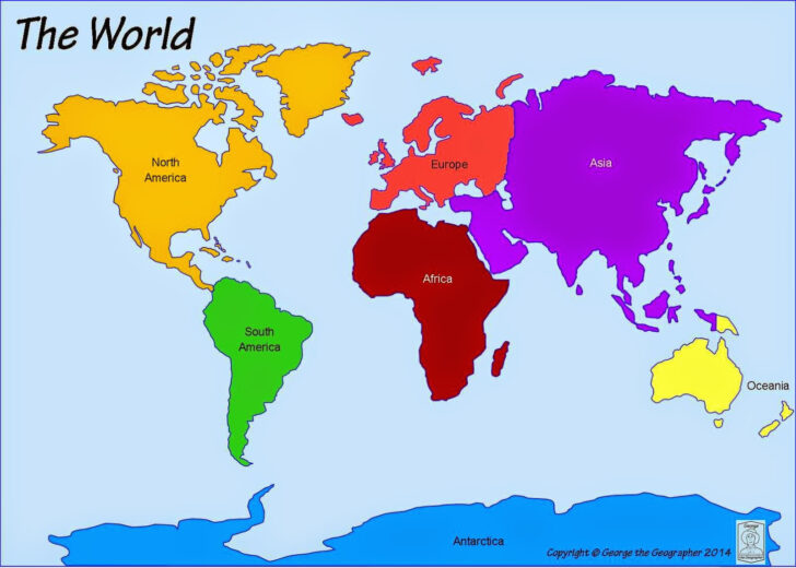 Printable Map Of Todays Continents