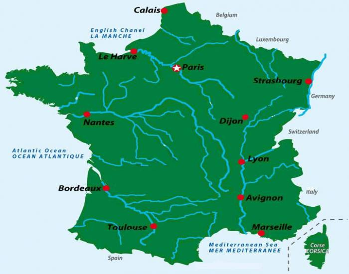 Rivers Of France Adams Printable Map 7531