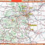 Road And Highways Map Of Colorado State Colorado State Road And