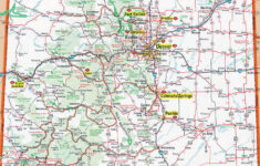 Road And Highways Map Of Colorado State Colorado State Road And
