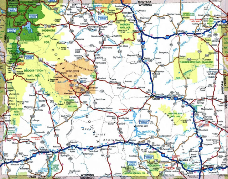 Road Map Of Wyoming With Cities Wyoming State Map Printable Adams Road Map Of Wyoming With Cities Wyoming State Map Printable Adams