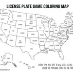 Road Trip License Plate Game Coloring Map Map Games Maps For Kids