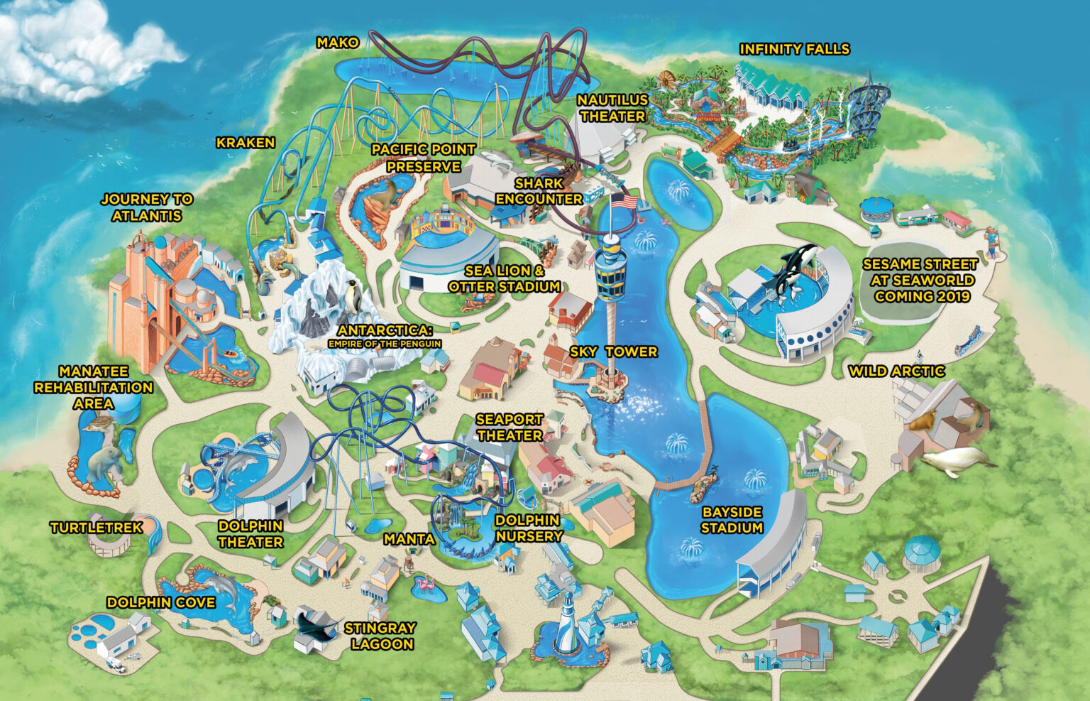 Seaworld Map | Adams Printable Map