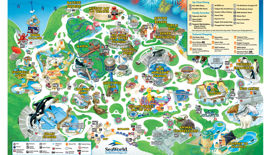 SeaWorld San Diego Theme Park Map San Diego CA Mappery