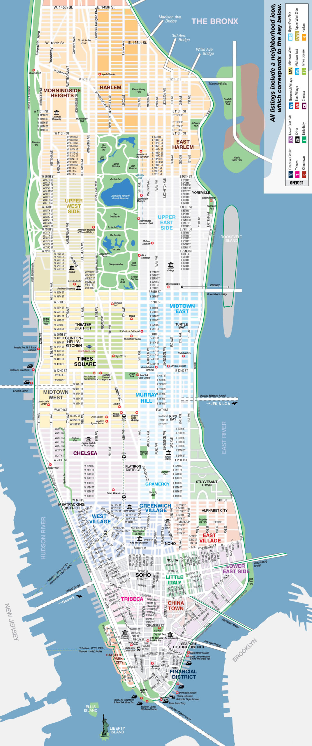 Sightseeing New York Attractions Map