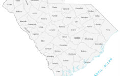 South Carolina County Map Large MAP Vivid Imagery 12 Inch BY 18 Inch