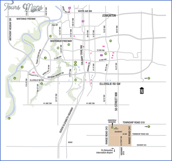 SOUTH OF EDMONTON MAP EDMONTON ToursMaps