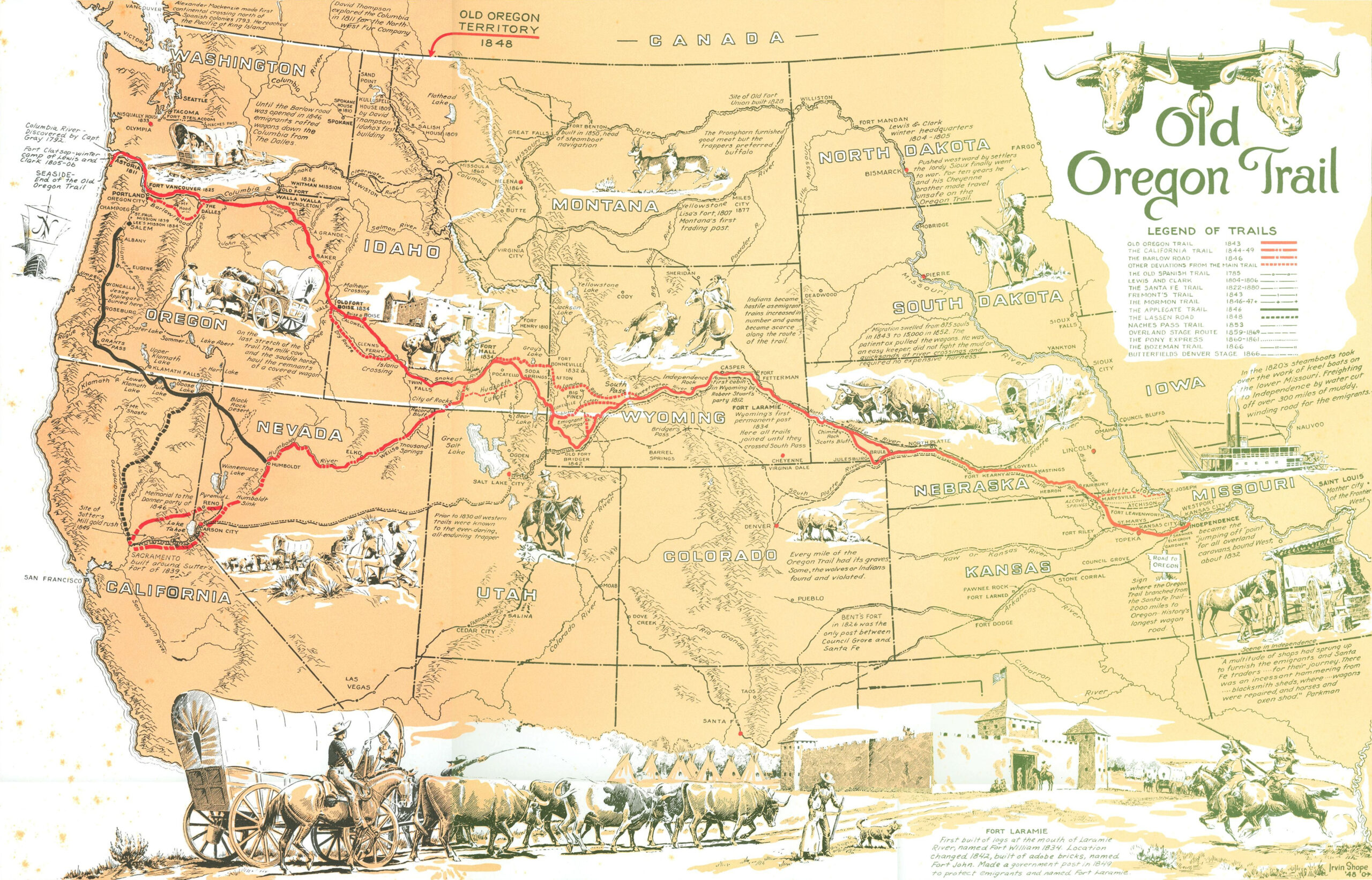 Oregon Trail Map | Adams Printable Map