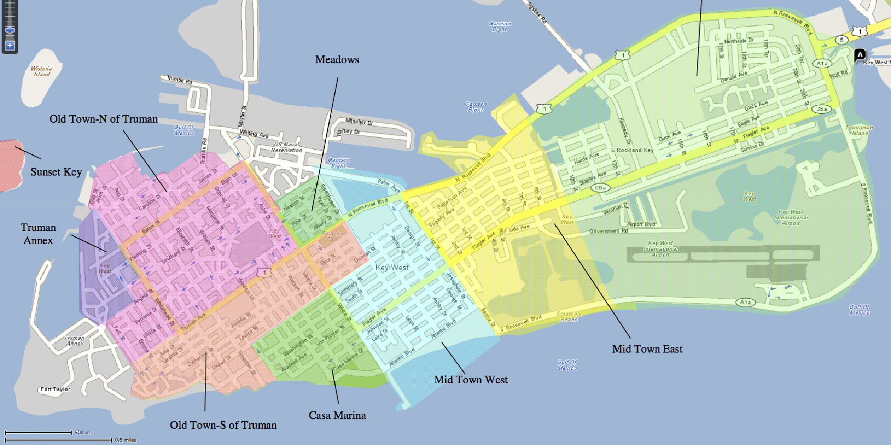 Street Map Of Key West Florida Printable Maps 