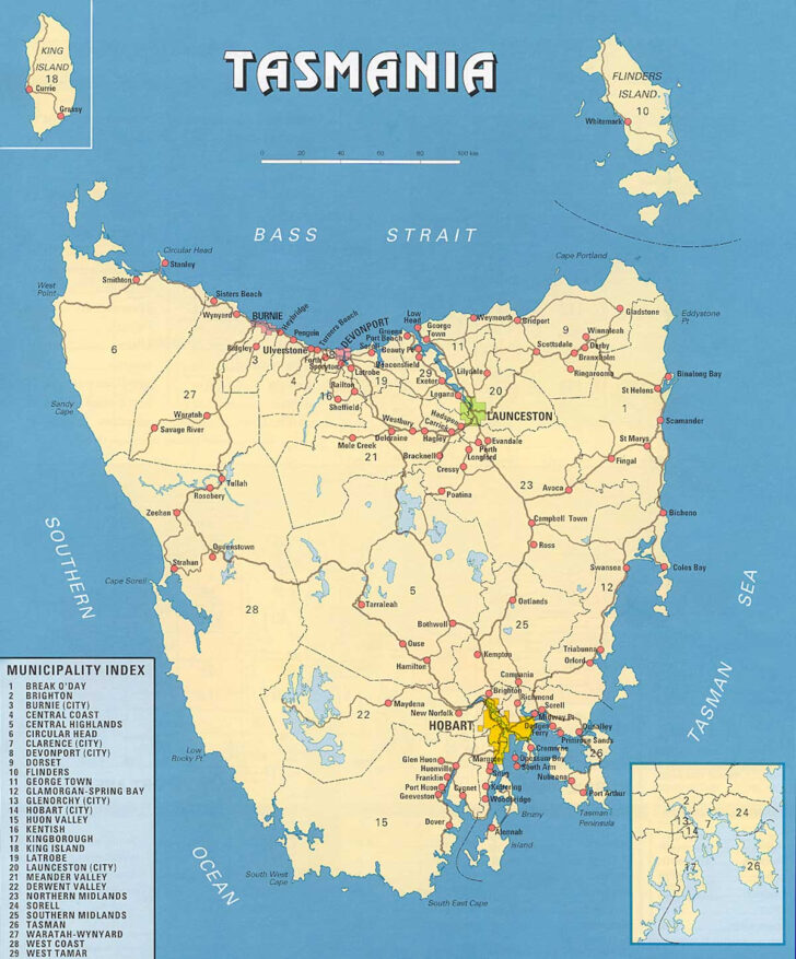 Printable Map Of Tasmania
