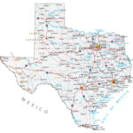 Texas Map Roads Cities Large MAP Vivid Imagery 20 Inch By 30