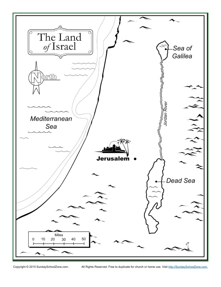 Printable Map Of Israel Coloring Page