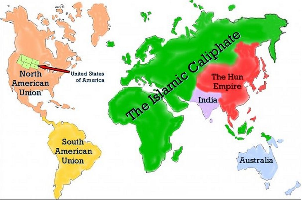 The World Map 2191 The Islamic Caliphate Controls Europe Africa And 