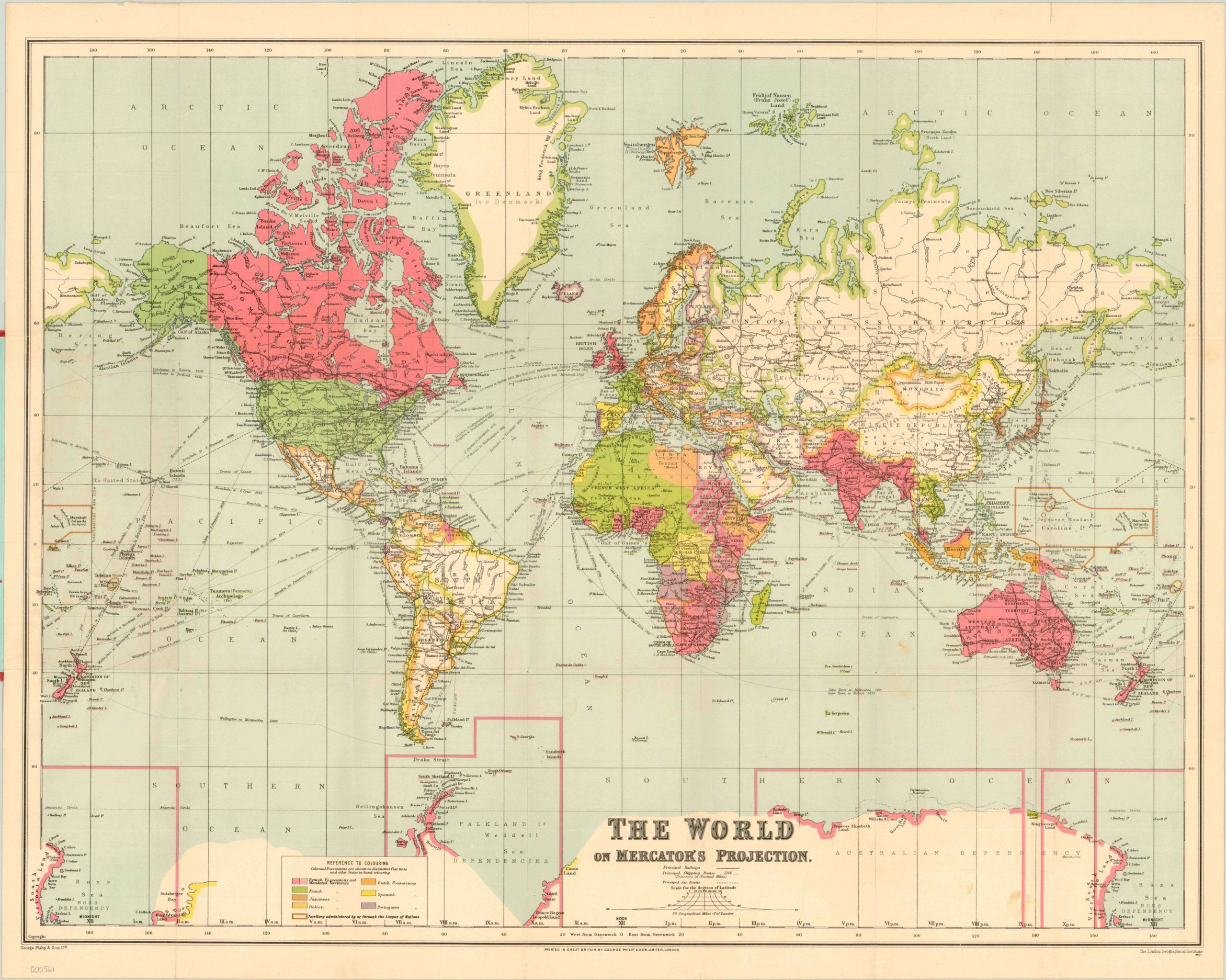 The World On Mercator s Projection Curtis Wright Maps