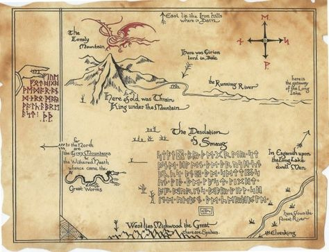 Thror 39 s Map The Hobbit The Hobbit Map Tolkien