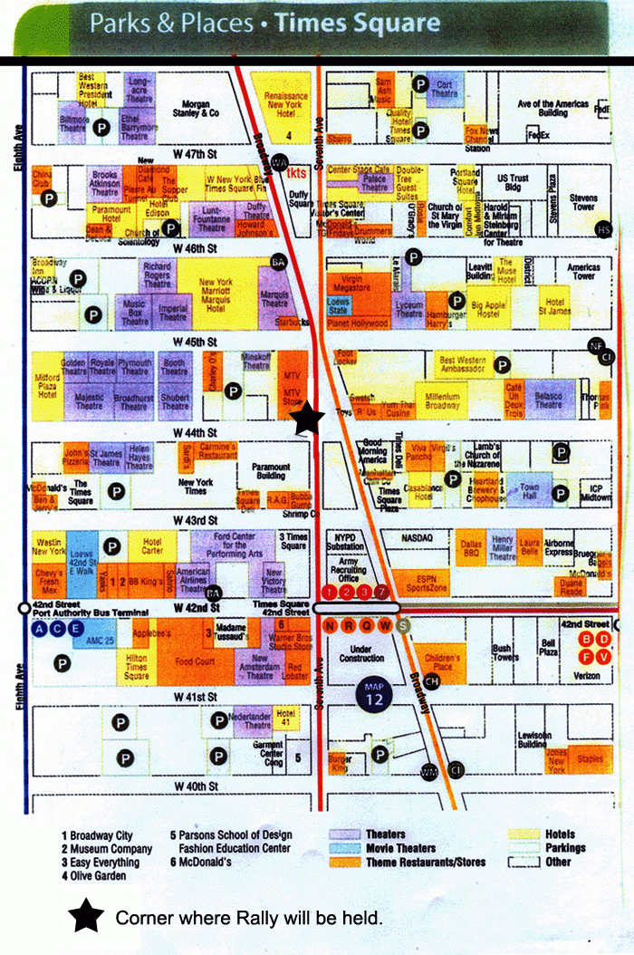 Printable Map Of Times Square Adams Printable Map