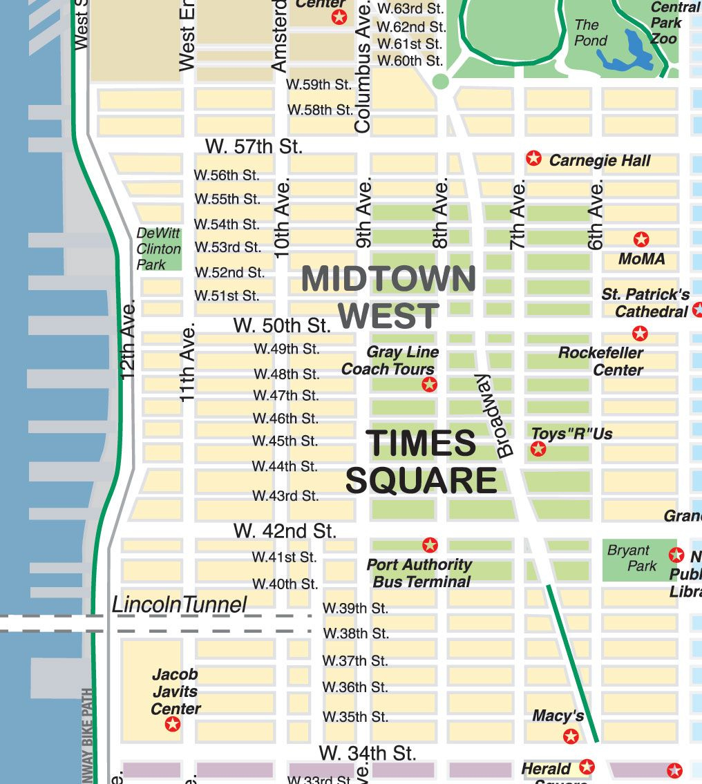 Printable Map Of Times Square Adams Printable Map