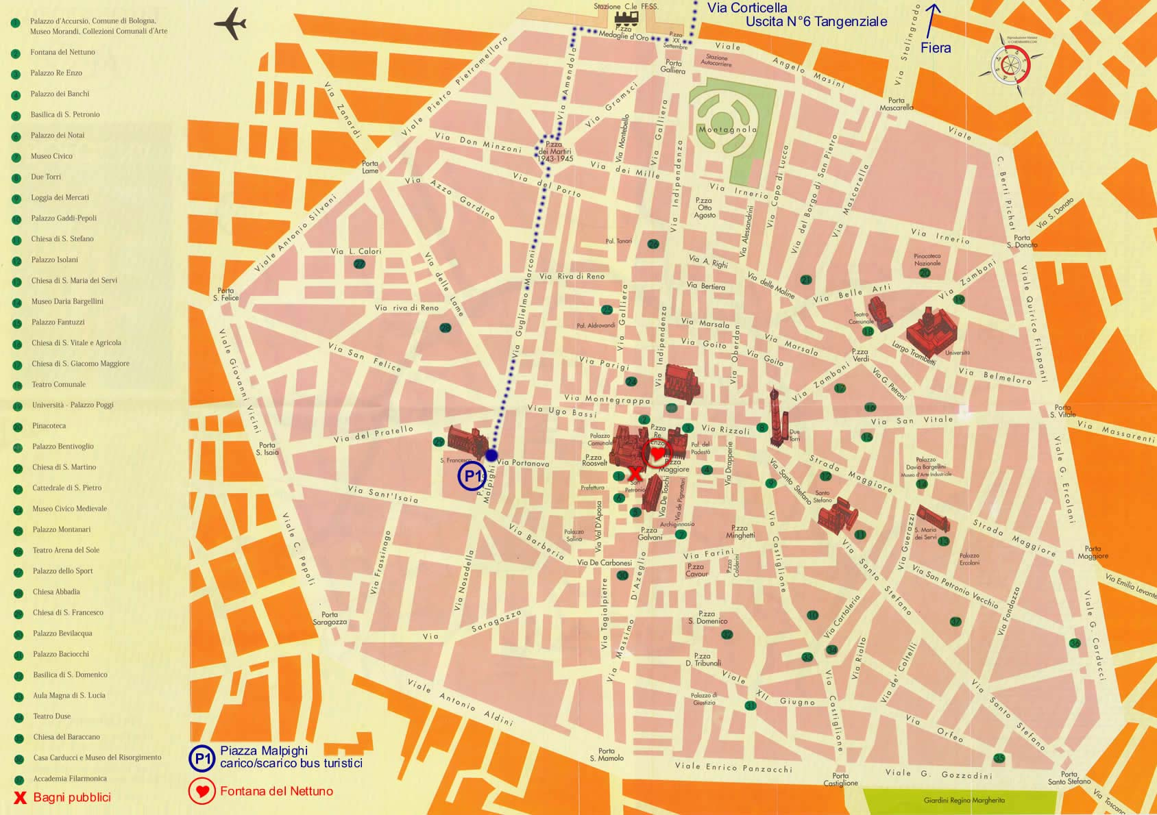 Tourism City Map Bologna Mapsof