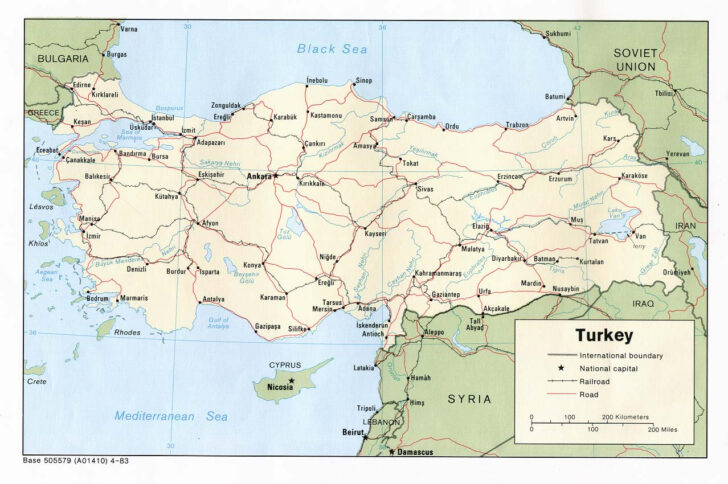 Free Printable Map Of Turkey
