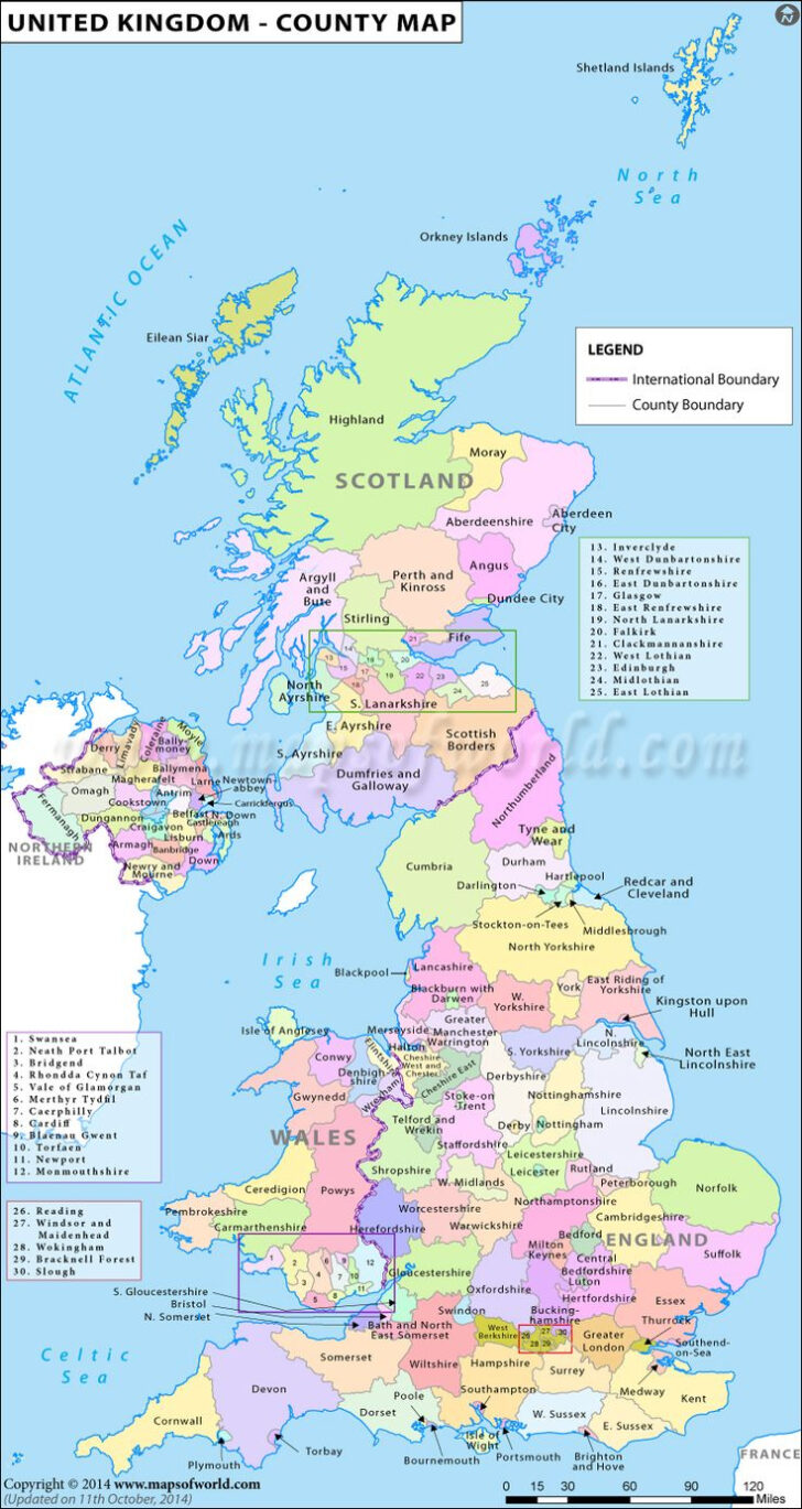 Uk Map With Counties 2020 Printable