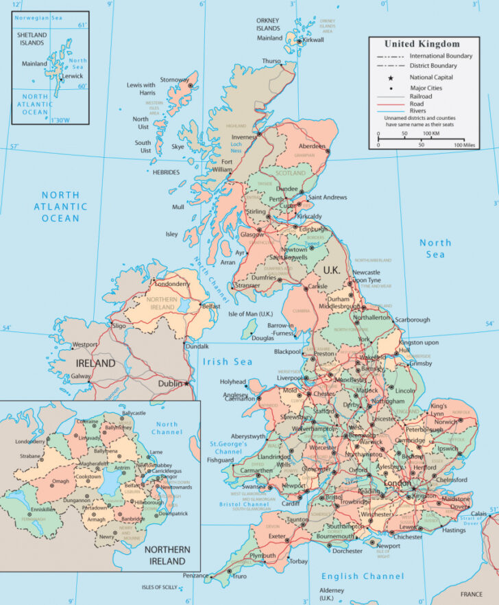 Printable Map Of England And Scotand