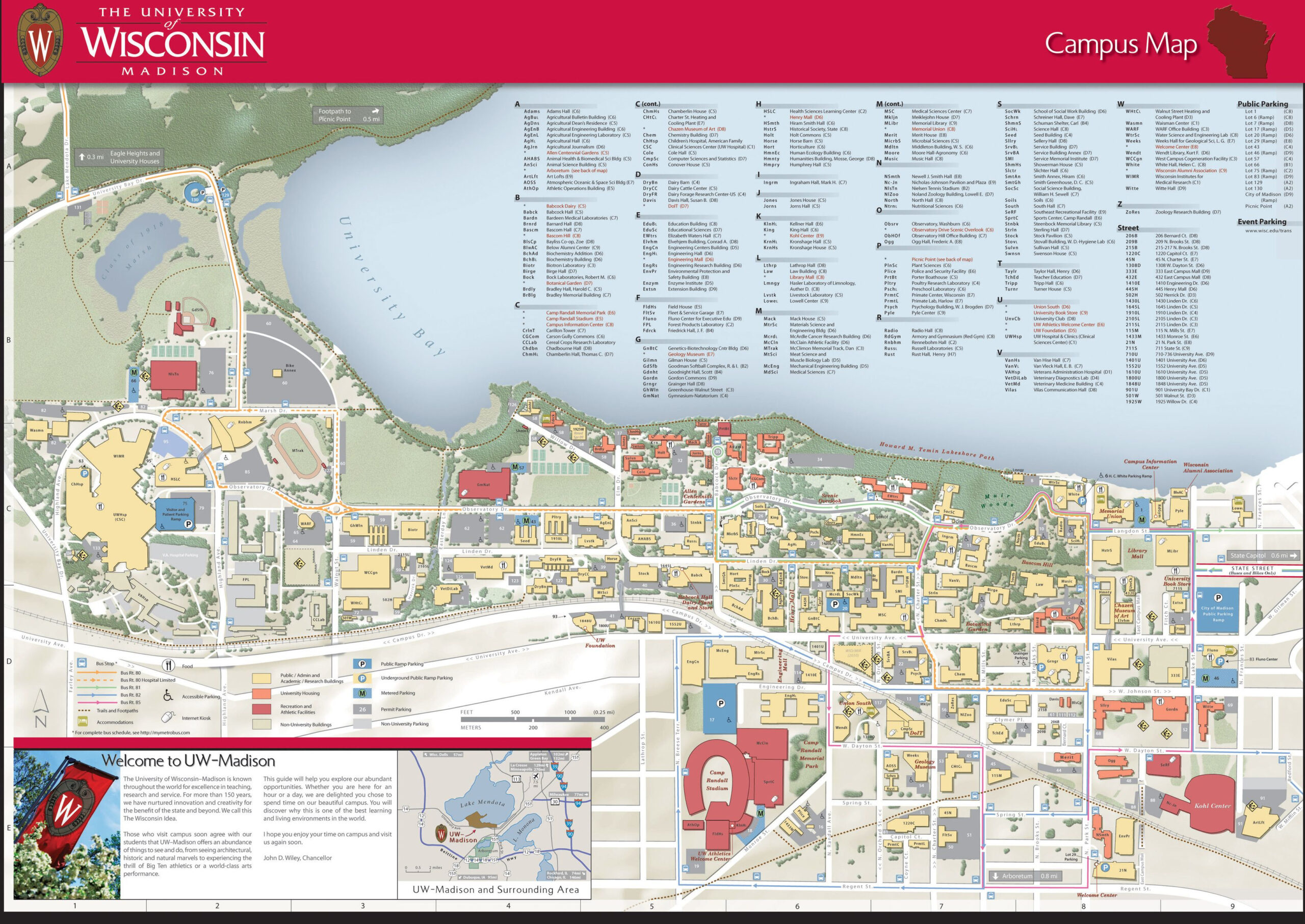 Uw Madison Campus Map Printable