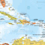 Vector Map Of Caribbean Political Bathymetry One Stop Map