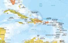 Vector Map Of Caribbean Political Bathymetry One Stop Map