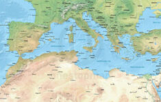 Vector Map Of The Mediterranean Political With Shaded Relief One