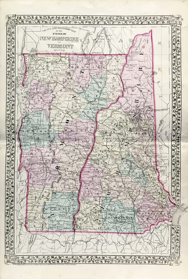 Vermont And New Hampshire State Map 1877 Scrimshaw Gallery