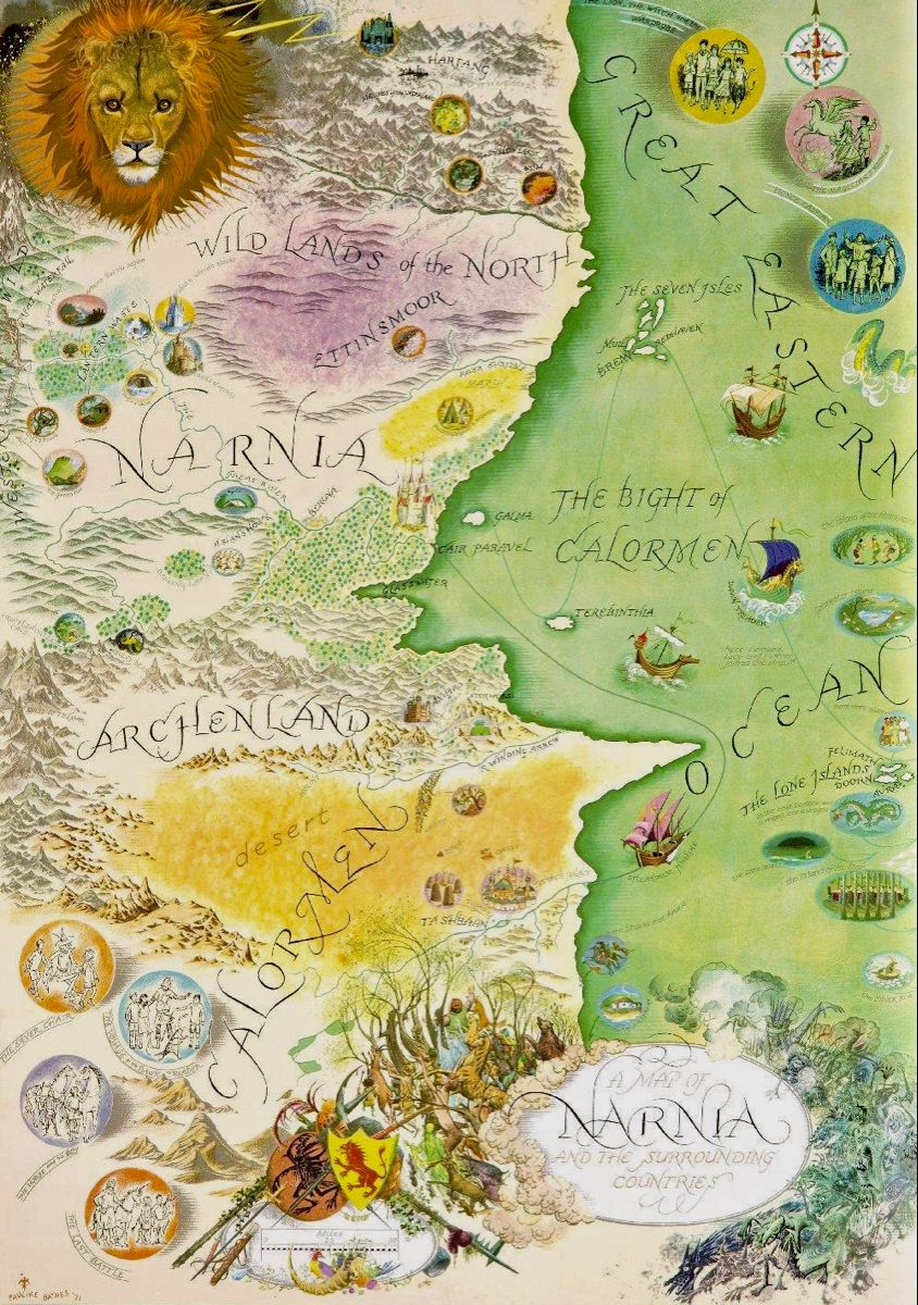 Vintage Narnia Map In 2020 Map Of Narnia Narnia Fantasy Map
