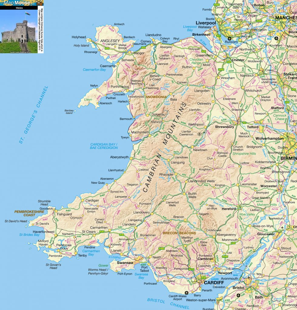 Wales Offline Map Including Anglesey Snowdonia Pembrokeshire And 