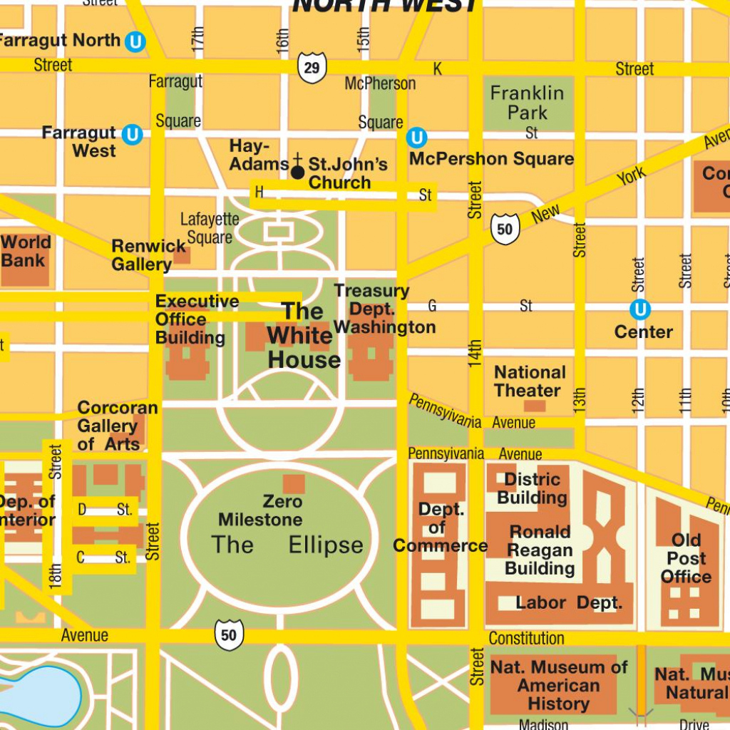 Washington Dc Maps Top Tourist Attractions Free Printable City 