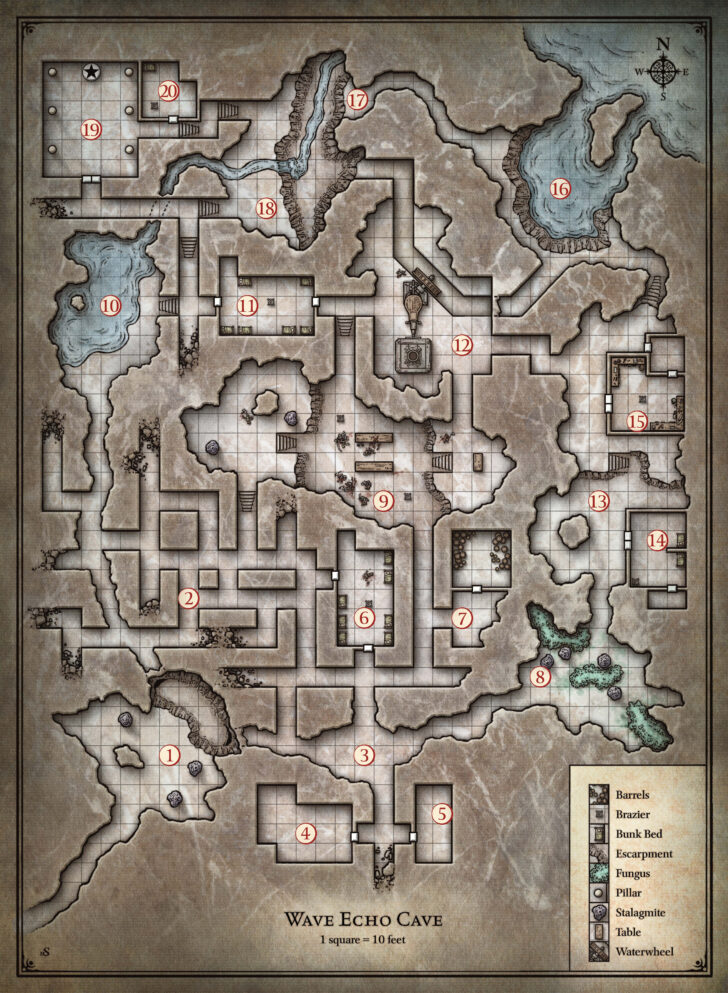 Wave Echo Gave Printable Map For Player