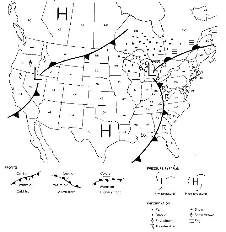 Weather Maps Coloring Pages Google Search Weather Map Map Symbols 